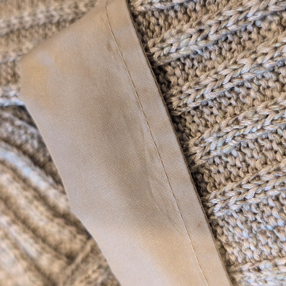 St. John Ribbed Knit Full Zip Sweater Linen Wool Silk Blend - Picture 4 of 8